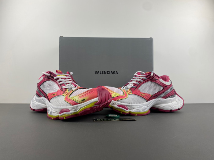 BLCG Stapler Sneaker in White/pink/neon Yellow/silver 803681-W3ST4-9571