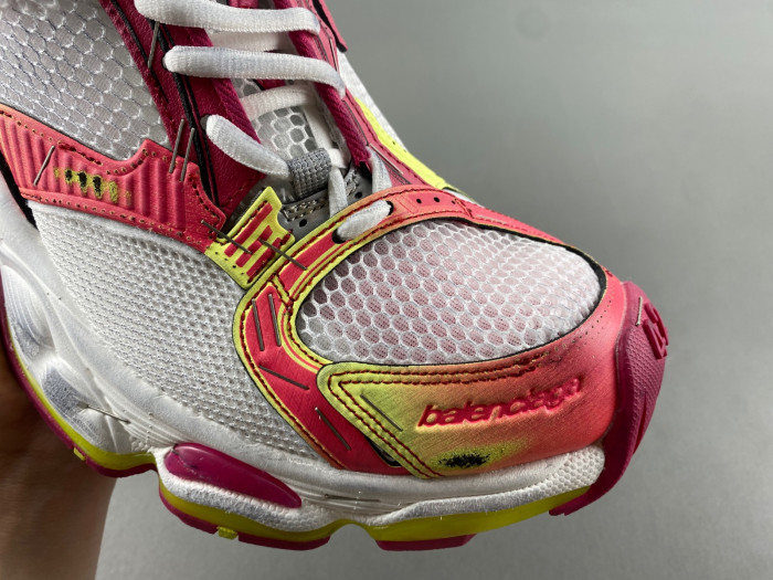 BLCG Stapler Sneaker in White/pink/neon Yellow/silver 803681-W3ST4-9571