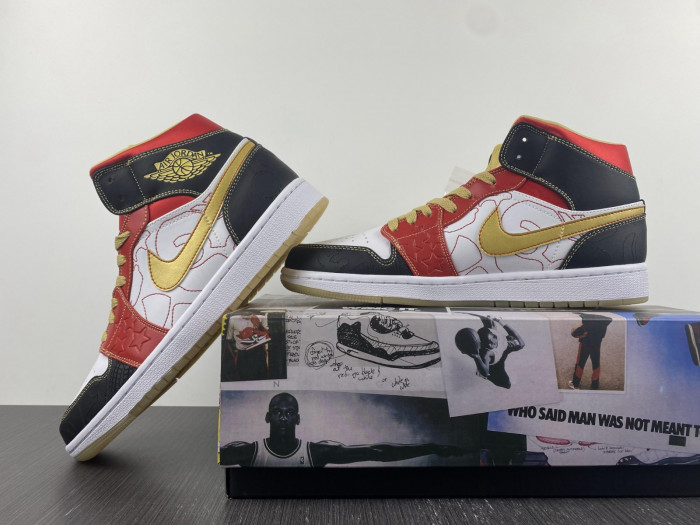 Air Jordan 1 Mid XQ White Black Sport Red DV0576-176