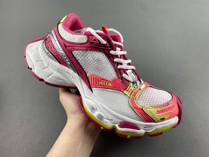 BLCG Stapler Sneaker in White/pink/neon Yellow/silver 803681-W3ST4-9571