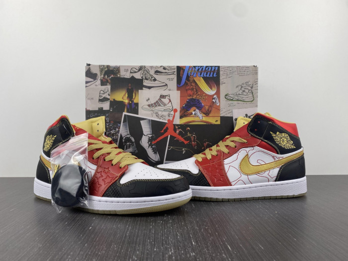 Air Jordan 1 Mid XQ White Black Sport Red DV0576-176