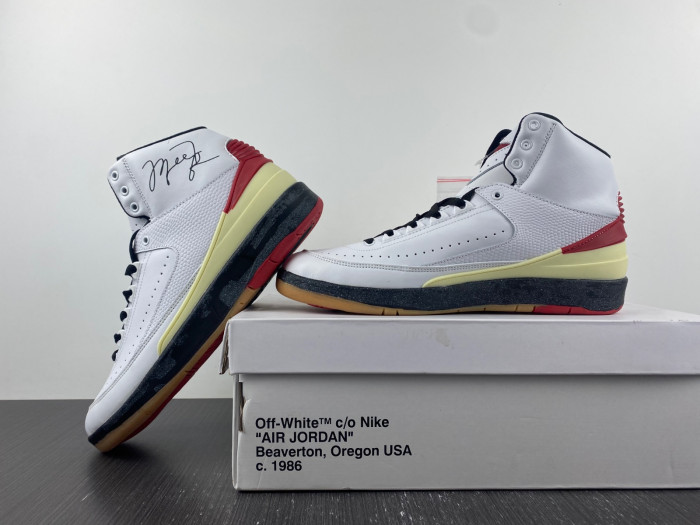 OFW x Air Jordan 2 High SP White Red Black DJ4375-101