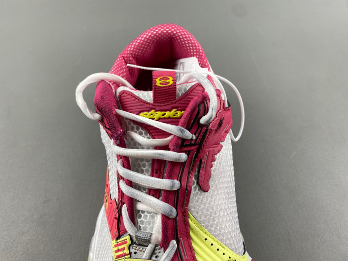 BLCG Stapler Sneaker in White/pink/neon Yellow/silver 803681-W3ST4-9571