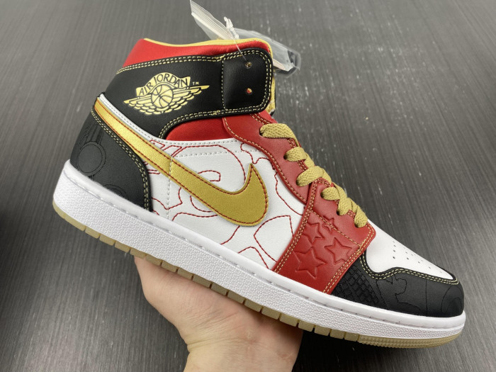 Air Jordan 1 Mid XQ White Black Sport Red DV0576-176