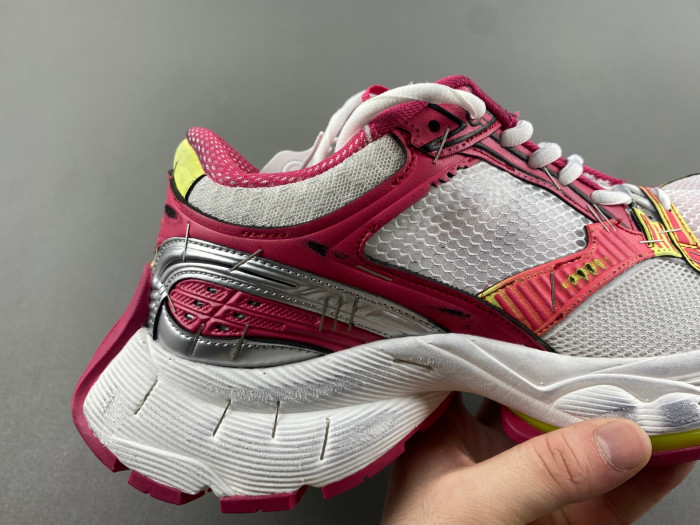 BLCG Stapler Sneaker in White/pink/neon Yellow/silver 803681-W3ST4-9571