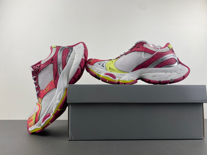 BLCG Stapler Sneaker in White/pink/neon Yellow/silver 803681-W3ST4-9571