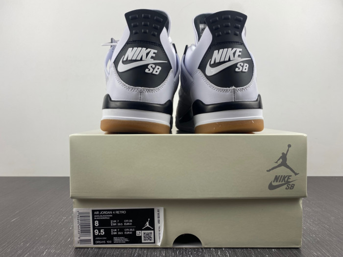 Nike SB x Air Jordan 4 Black and White DR5415-100