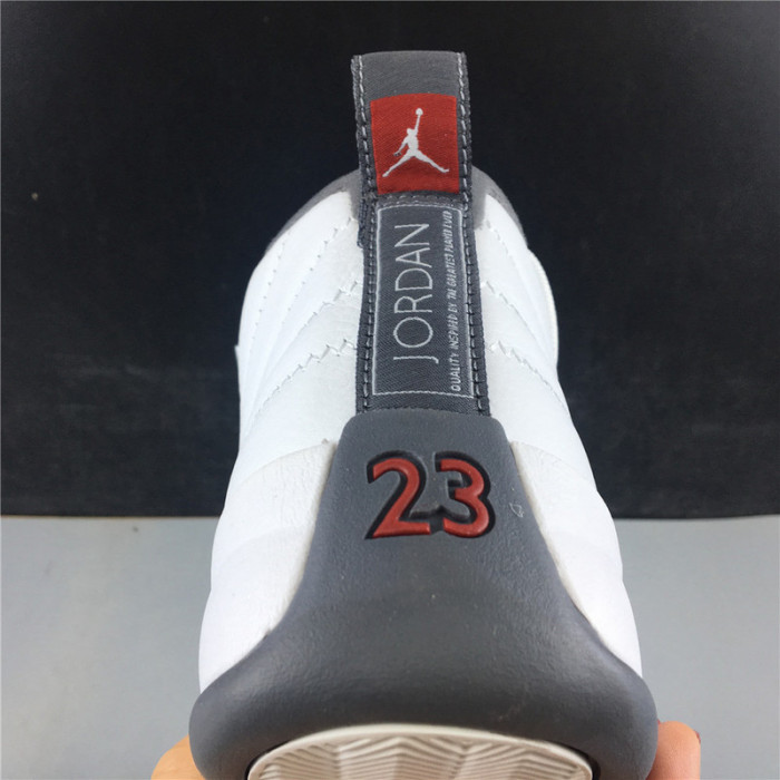 Air Jordan 12 White Dark Grey Gym Red 130690-160