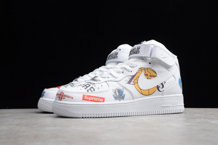 S*p*e x nba x air force 1 mid 07 white aq8017-100