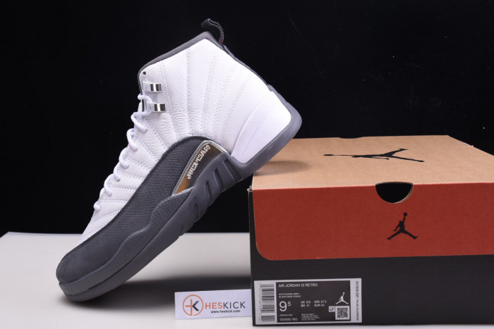 Air Jordan 12 White Dark Grey Gym Red 130690-160