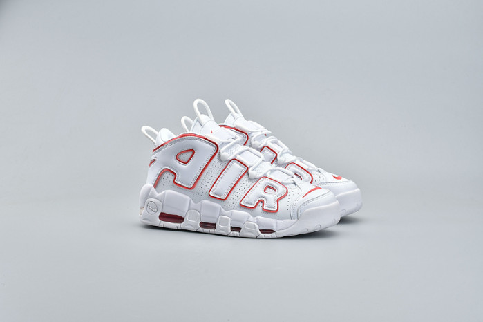 NIKE Air More Uptempo White Varsity Red Outline 921948-102