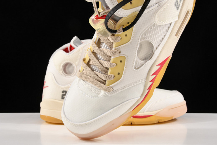 OFW Air Jordan 5 White Fire Red CT8480-002