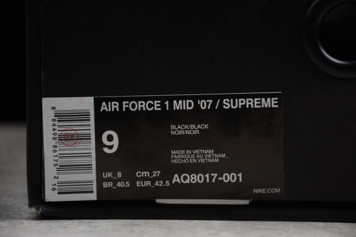 air force 1 mid S*p*e nba black aq8017-001