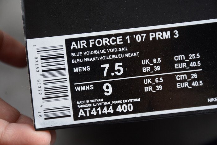 Air Force 1 Low Premium 3 Velour Blue Void AT4144-400