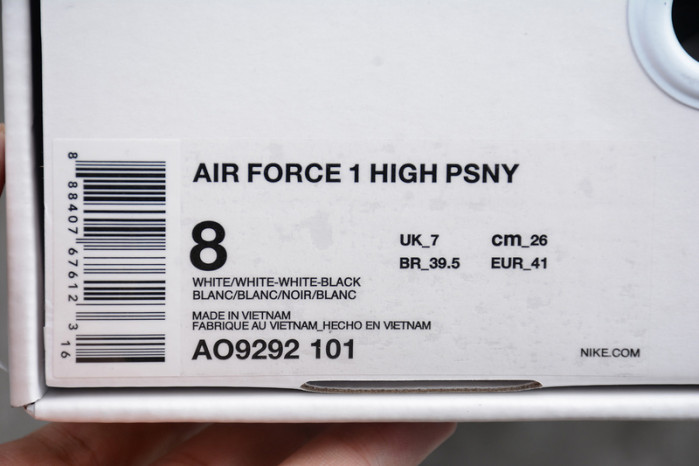 PSNY X NIKE AIR FORCE 1 HIGH WHITE AO9292-101