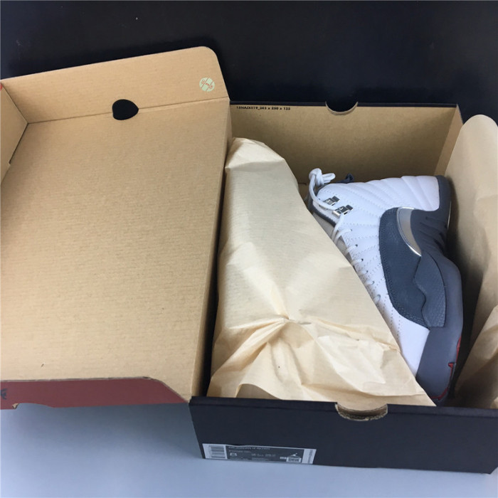 Air Jordan 12 White Dark Grey Gym Red 130690-160