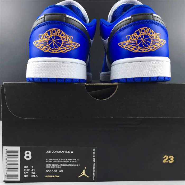 AIR JORDAN 1 LOW HYPER ROYAL ORANGE PEEL 553558-401