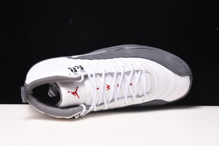 Air Jordan 12 White Dark Grey Gym Red 130690-160