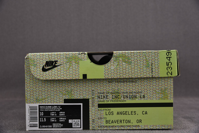 Nike Dunk Low Union Passport Pack Grey Purple DJ9649-500