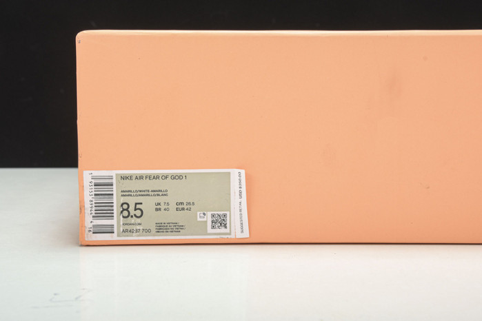 NIKE Air Fear Of God 1 Yellow AR4237-700