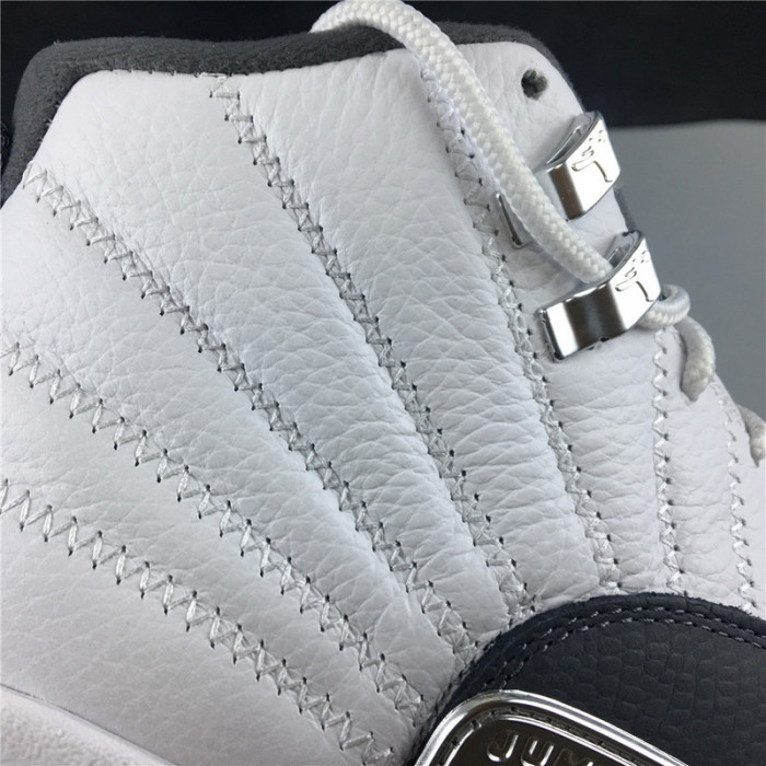 Air Jordan 12 White Dark Grey Gym Red 130690-160
