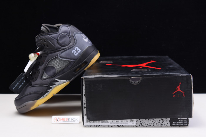 Air Jordan 5 Retro OFW Black/Muslin-Fire Red CT8480-001