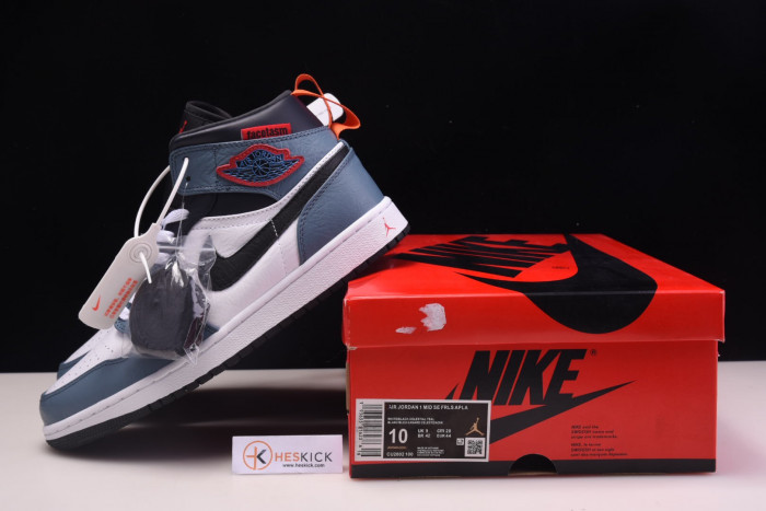 F**etasm x jordan 1 mid fearless blue white cu2802-100
