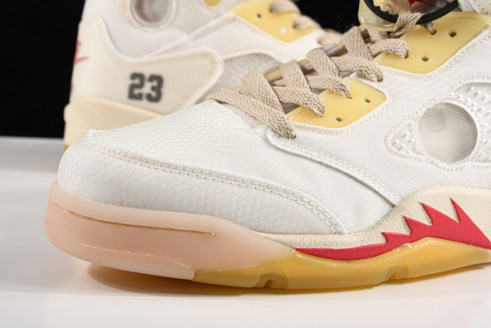 OFW Air Jordan 5 White Fire Red CT8480-002